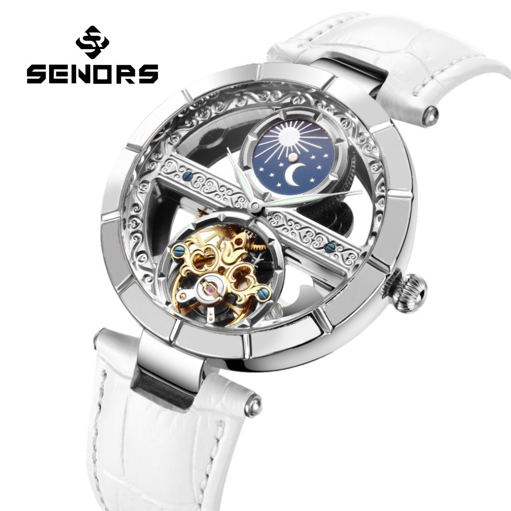 Skeleton Mechanical Watch - Lüks kadın su geçirmez iskelet Tourbillon