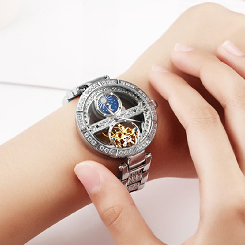 Skeleton Mechanical Watch - Bayanlar Izle Otomatik Kadın Lüks Moda
