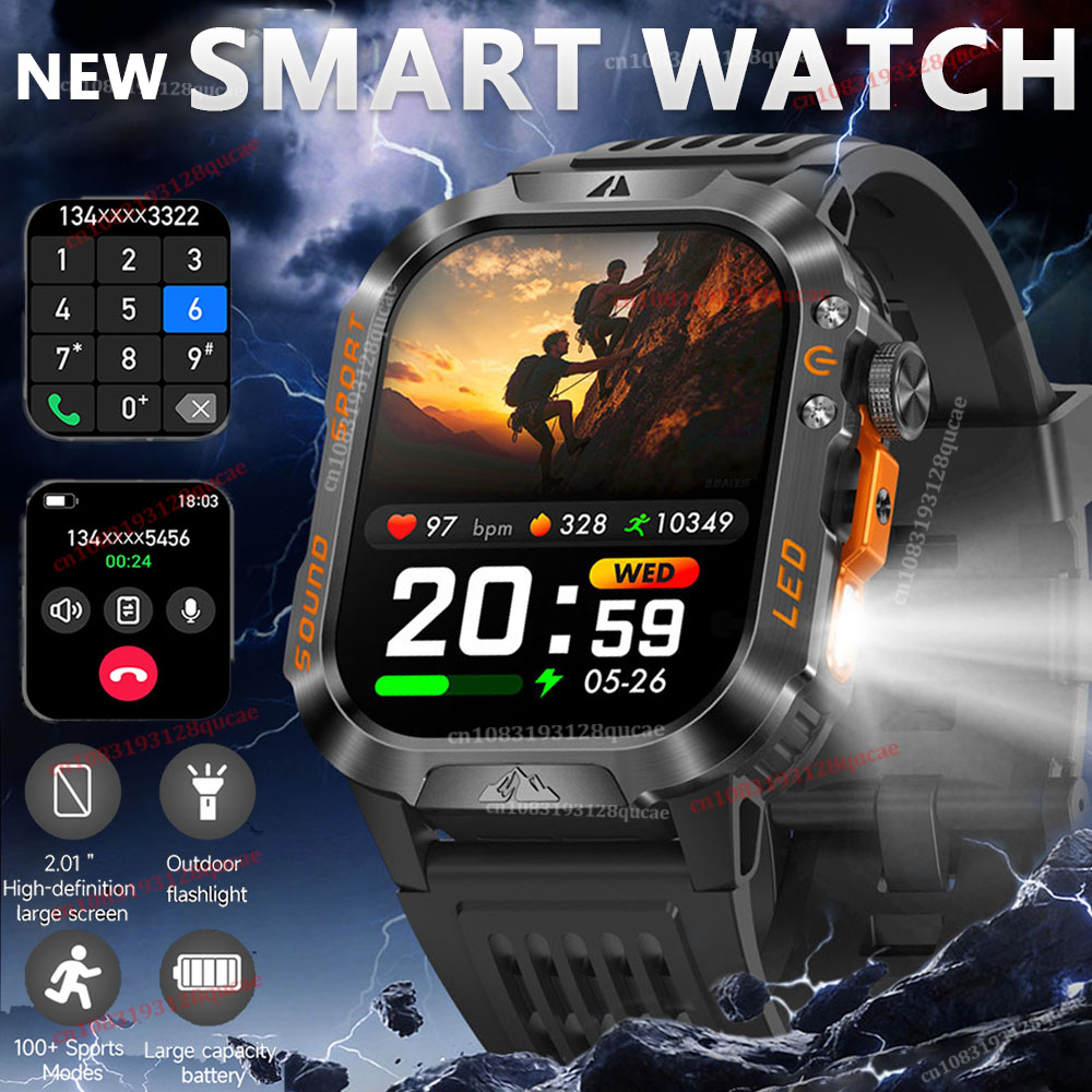 Smartwatch Rugged Watches For Men - 2026 Sağlam Askeri GPS Akıllı Saat