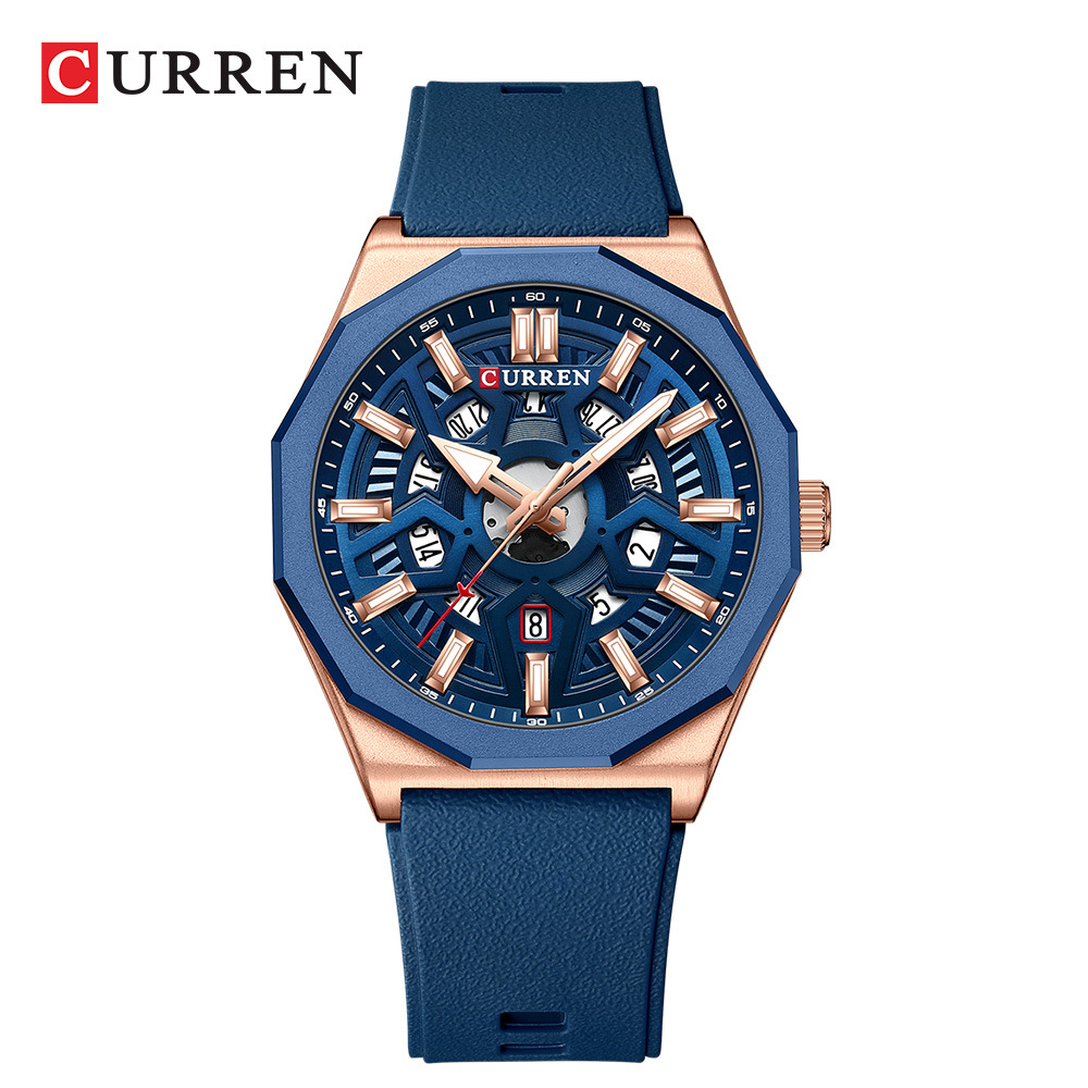 Skeleton Mechanical Watch - CURREN 8437 Unisex Minimalist Kuvars Saat