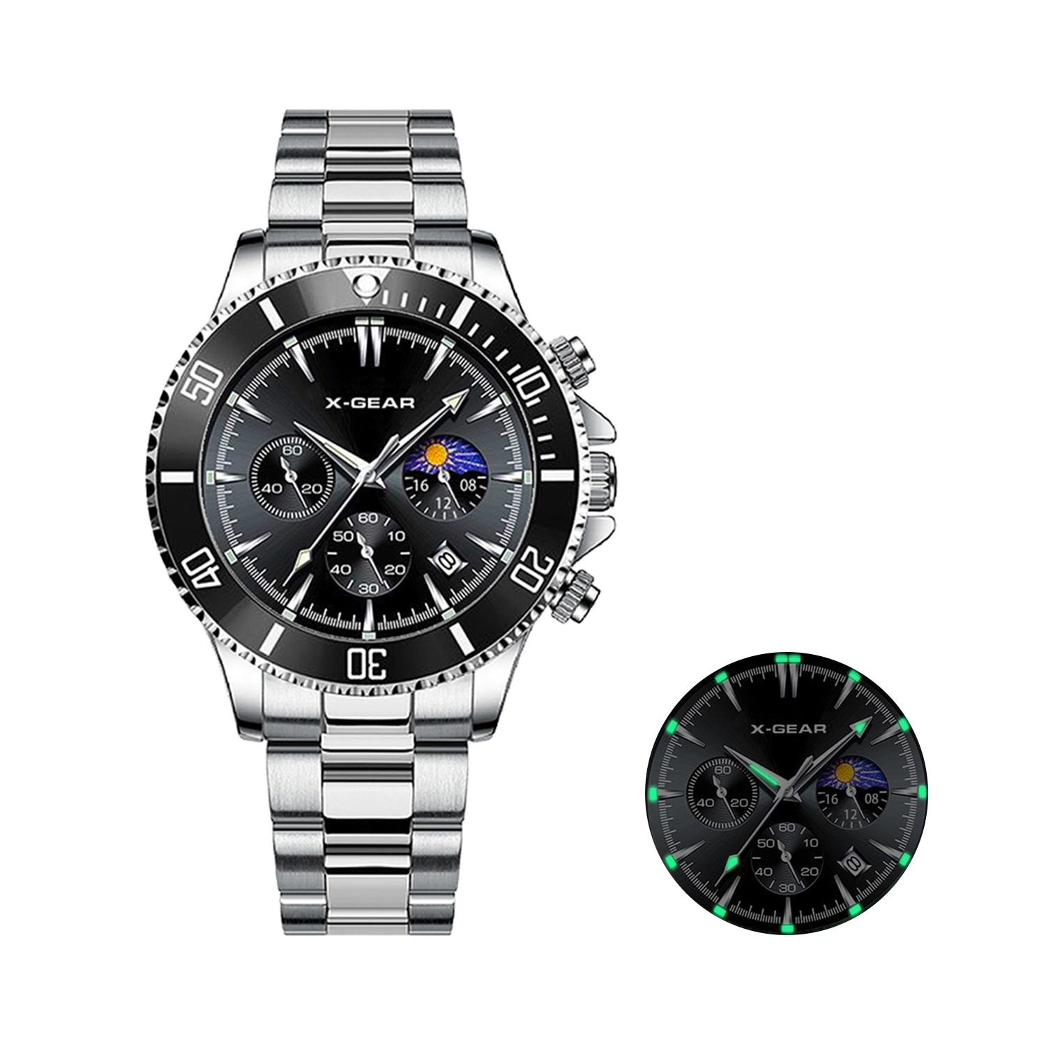 Smartwatch Casual Watches For Men - X-GEAR Moda Takvimli Erkek Kuvars Saat