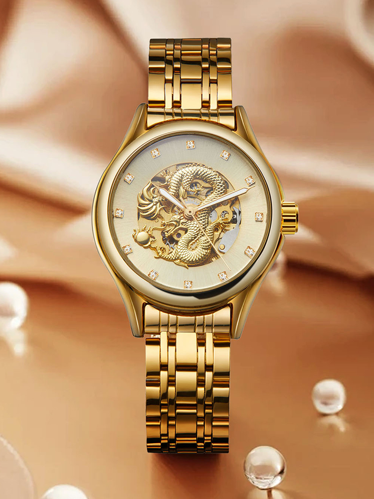 Skeleton Mechanical Watch - T-WINNER High-end Lüks Ejderha Kadın Izle