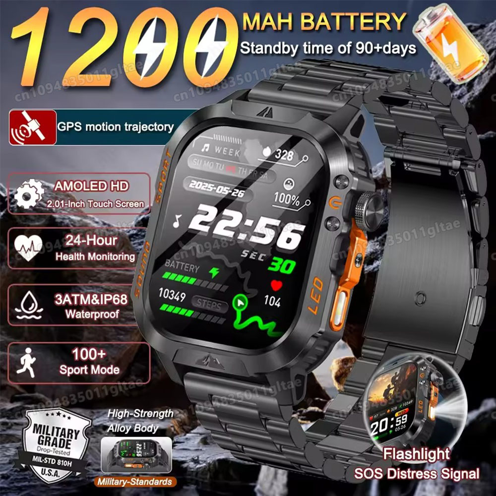 Smartwatch Watches For Men With Gps - 2026 Yeni Askeri Akıllı Saat Erkekler