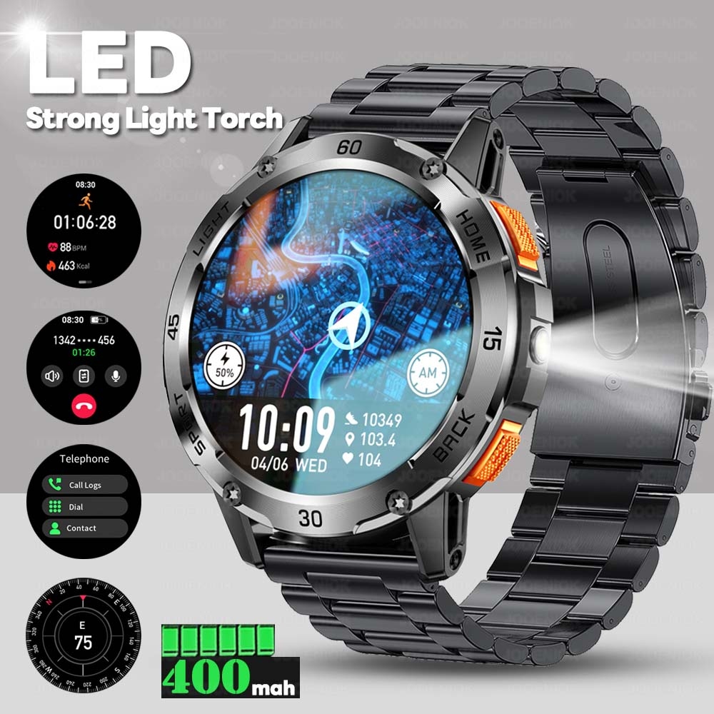 Smartwatch Rugged Watches For Men - Yeni Sağlam Askeri akıllı saat Erkekler