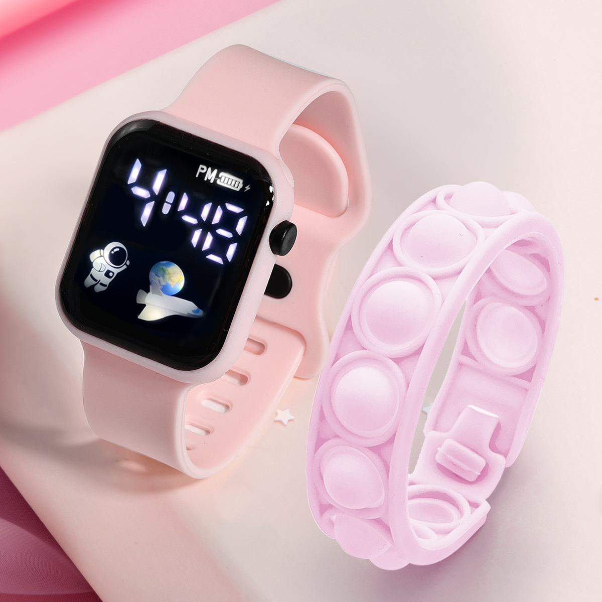 Smartwatch Watches Gift For Girls - 2 adet akılı çocuk saati bilezik