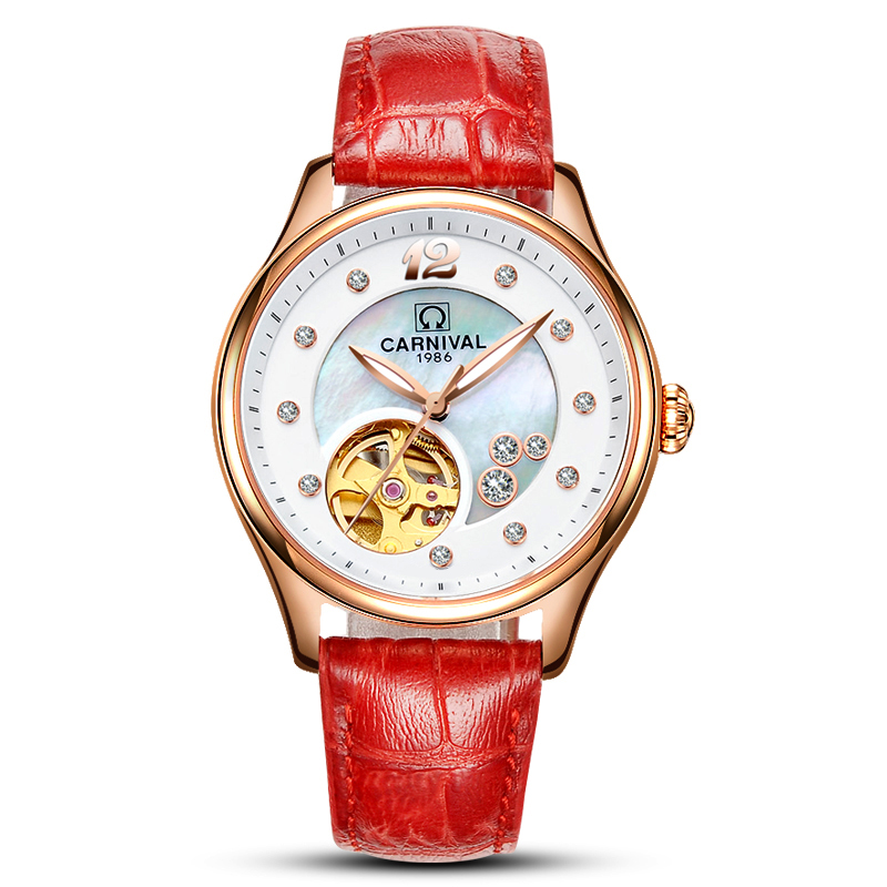 İsviçre KARNAVAL Lüks kadın sa - Skeleton Mechanical Watch incelemesi ve fiyatı
