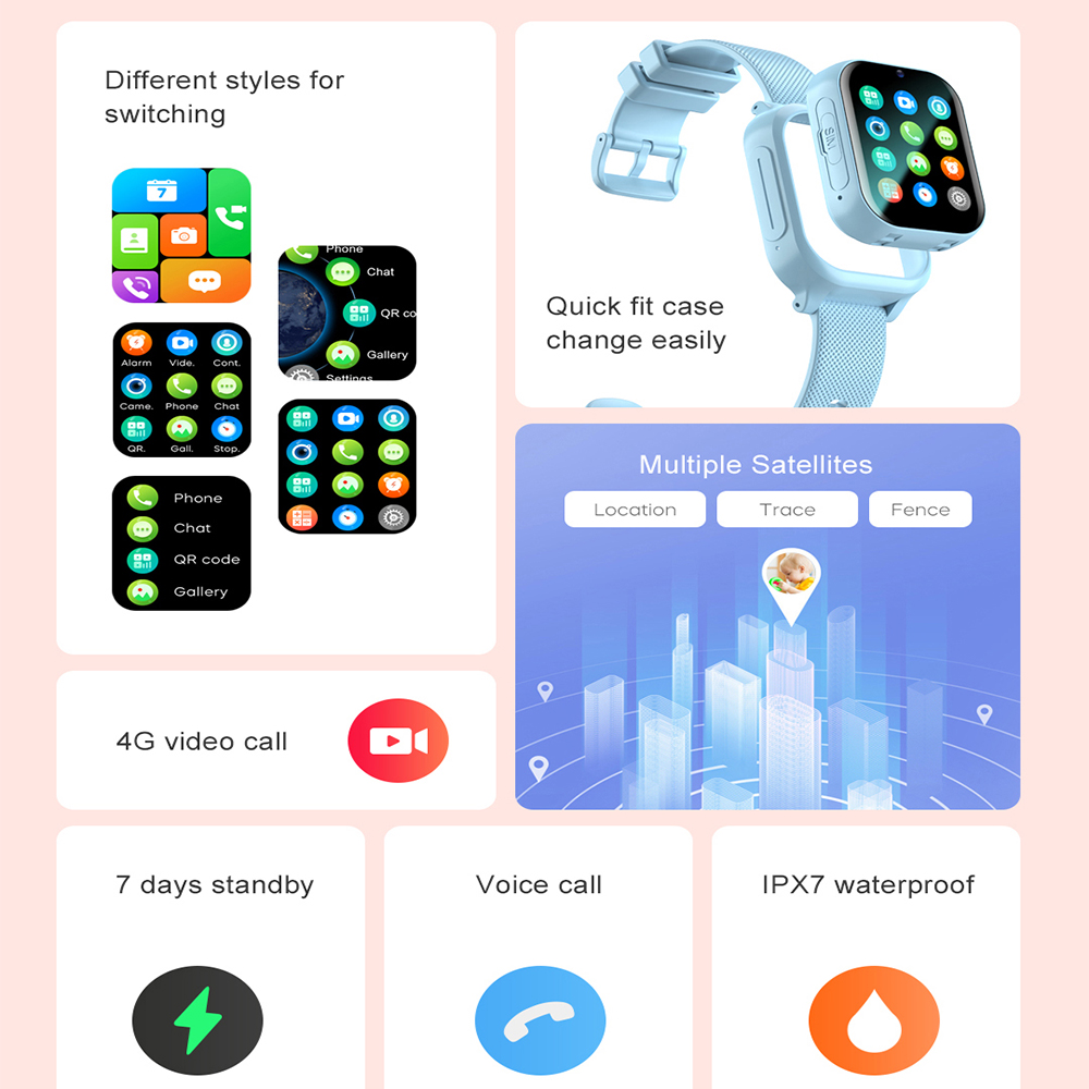 Akıllı saat Çocuklar 4G GPS WI - Smartwatch Watches Gift For Girls incelemesi ve fiyatı