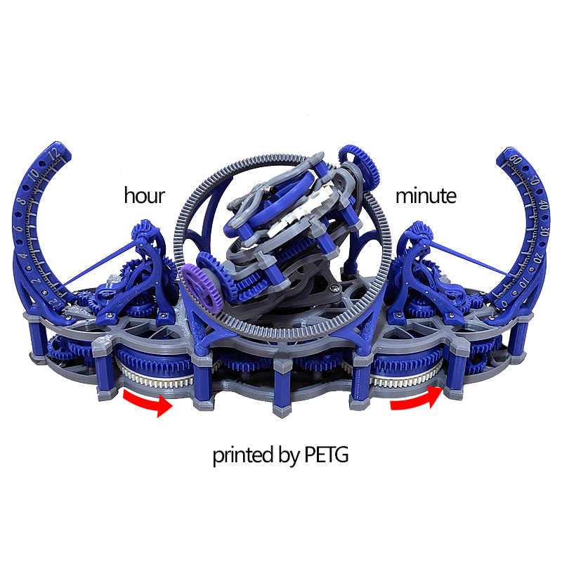 Rastgele renkli 3D baskılı tou - Skeleton Mechanical Watch incelemesi ve fiyatı