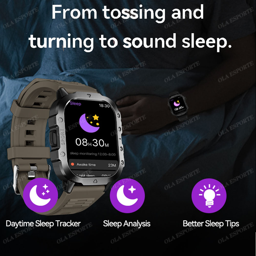 Yeni Sağlam Askeri El Feneri A - Smartwatch Rugged Watches For Men incelemesi ve fiyatı