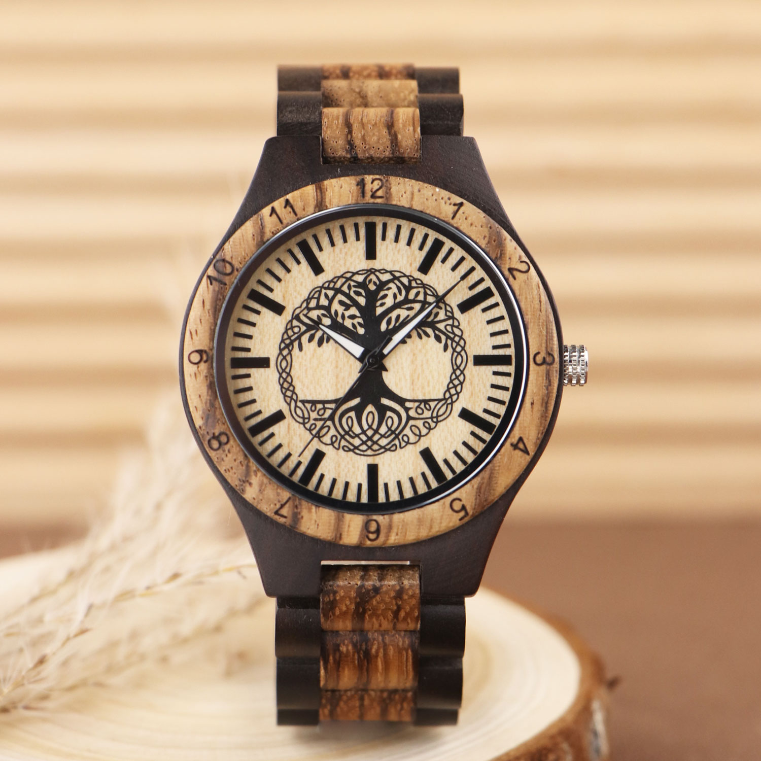 Erkekler için Hayat Ağacı Oyma - Smartwatch Casual Watches For Men incelemesi ve fiyatı