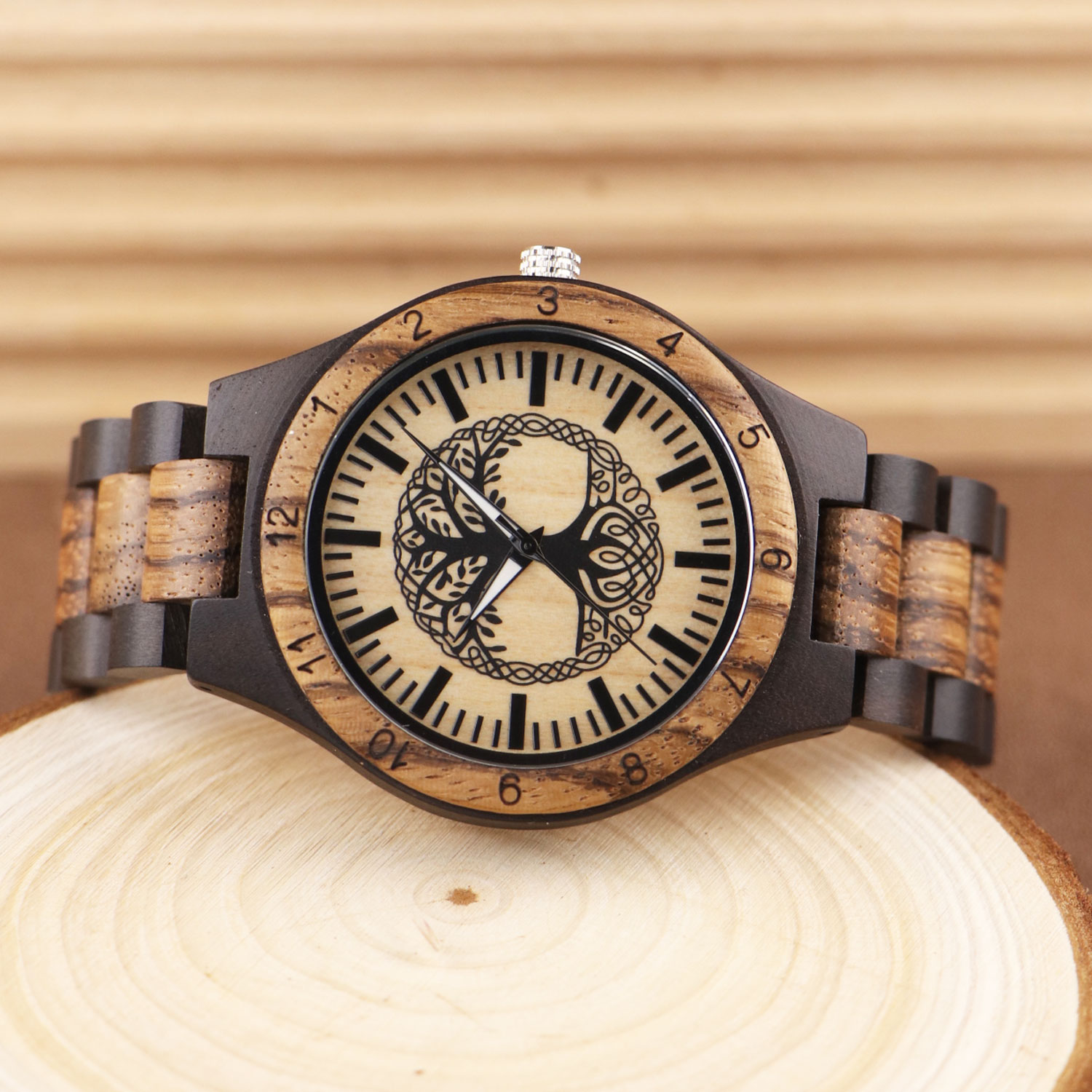 Erkekler için Hayat Ağacı Oyma - Smartwatch Casual Watches For Men incelemesi ve fiyatı