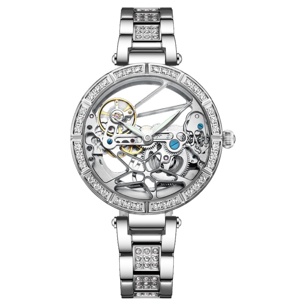 Lüks İskelet Gümüş Kadran Moda - Skeleton Mechanical Watch incelemesi ve fiyatı