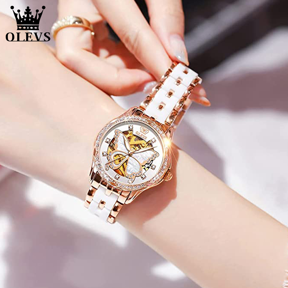 OLEVS kadın otomatik saatler i - Skeleton Mechanical Watch incelemesi ve fiyatı